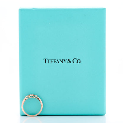Tiffany 18K Rose Gold Diamond Three Stone Milgrain Ring 49 5 5 of 5