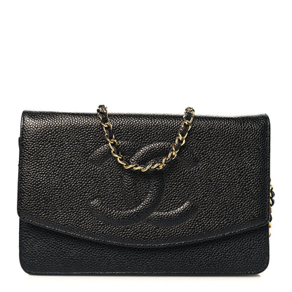 Chanel Caviar Timeless CC Wallet On Chain WOC Black 1 of 12