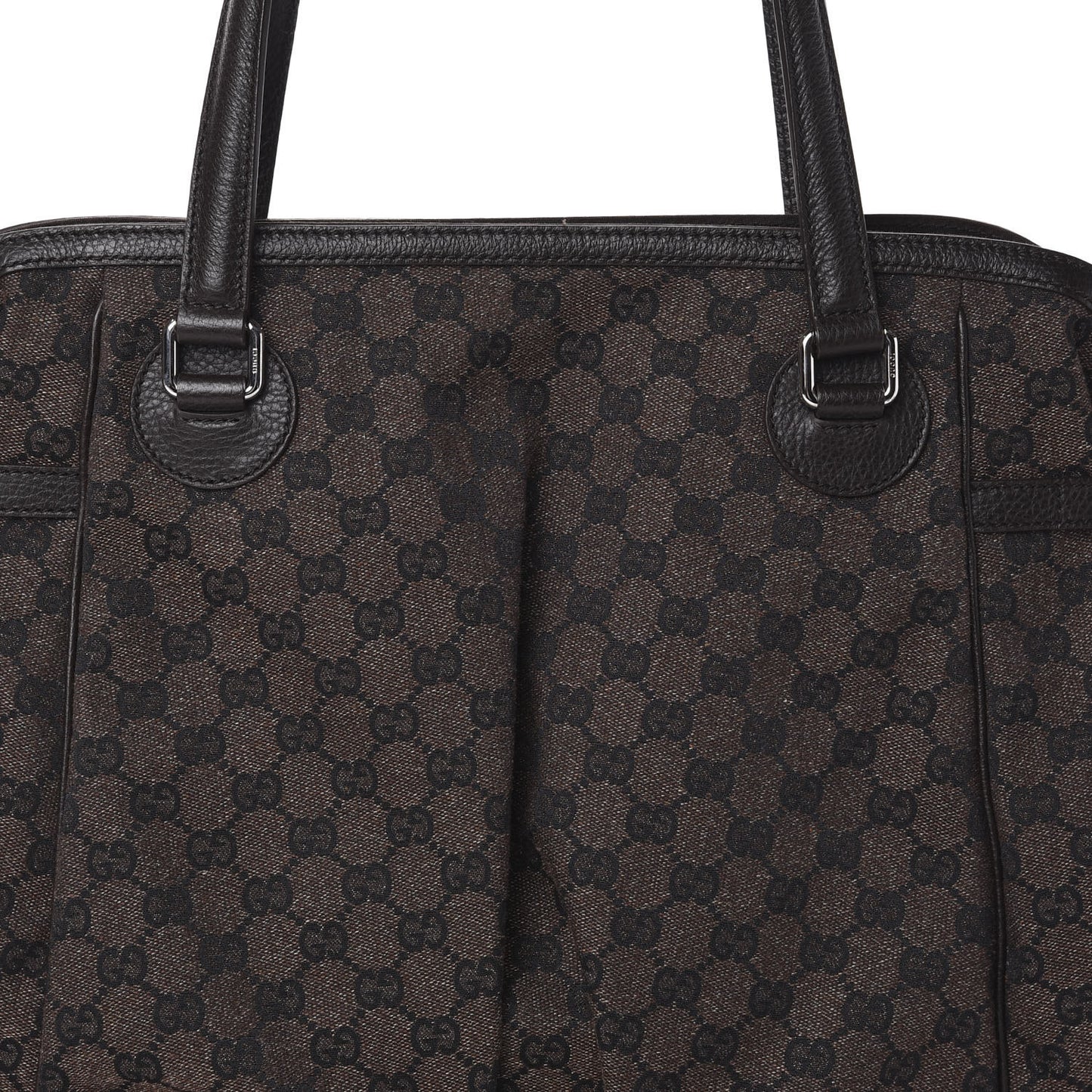 Denim Monogram Full Moon Tote Dark Brown