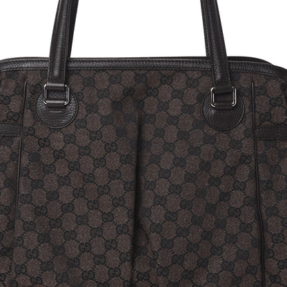 Gucci Denim Monogram Full Moon Tote Dark Brown 7 of 9