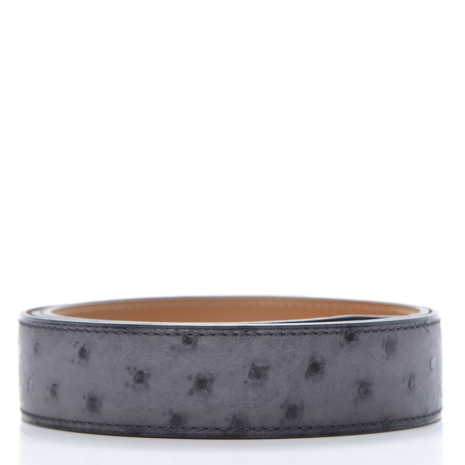 Hermes Ostrich 32mm Belt Strap 90 Gris Agate 2 of 7