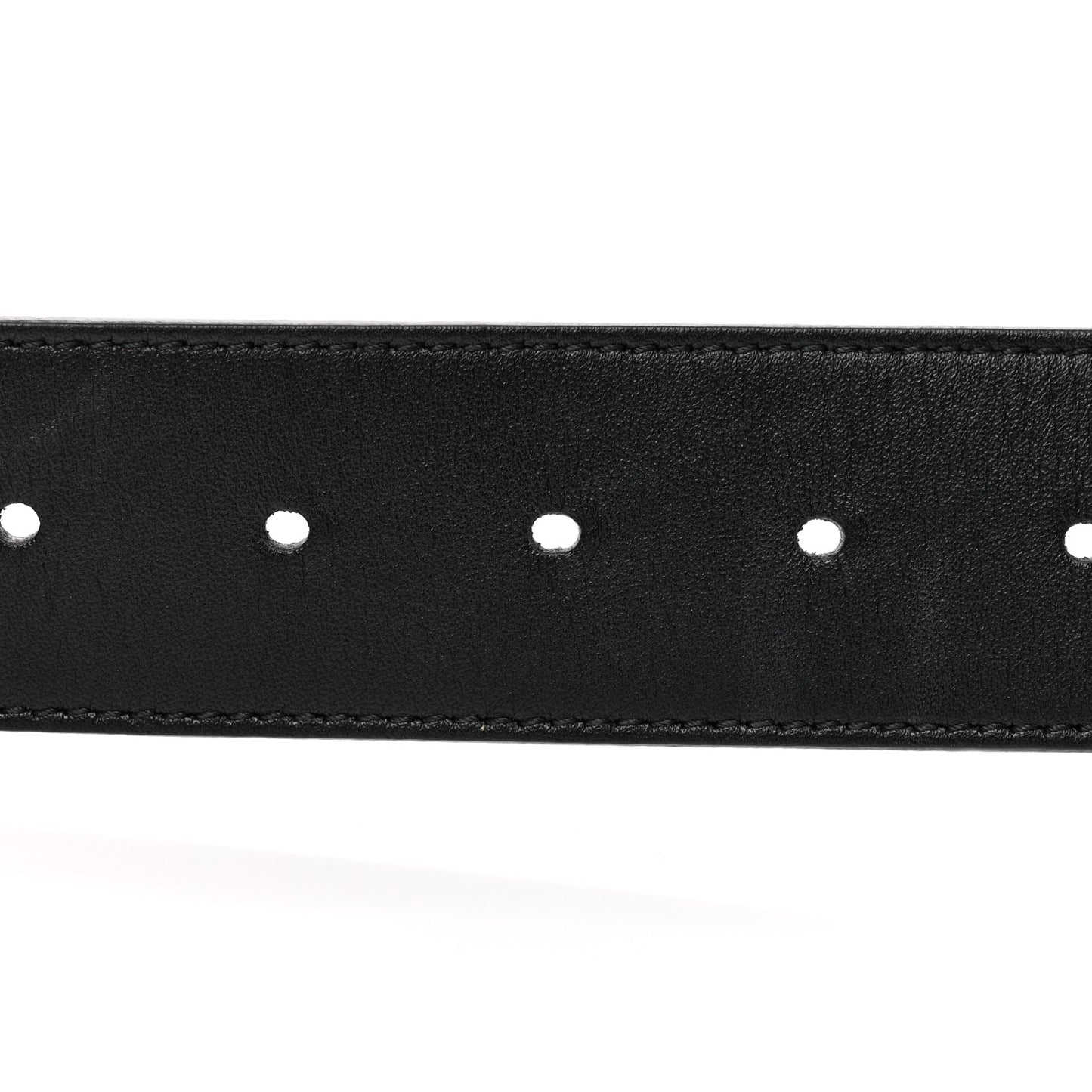 Moon Calfskin Pearl Double G 40mm Belt 85 34 Black Cream