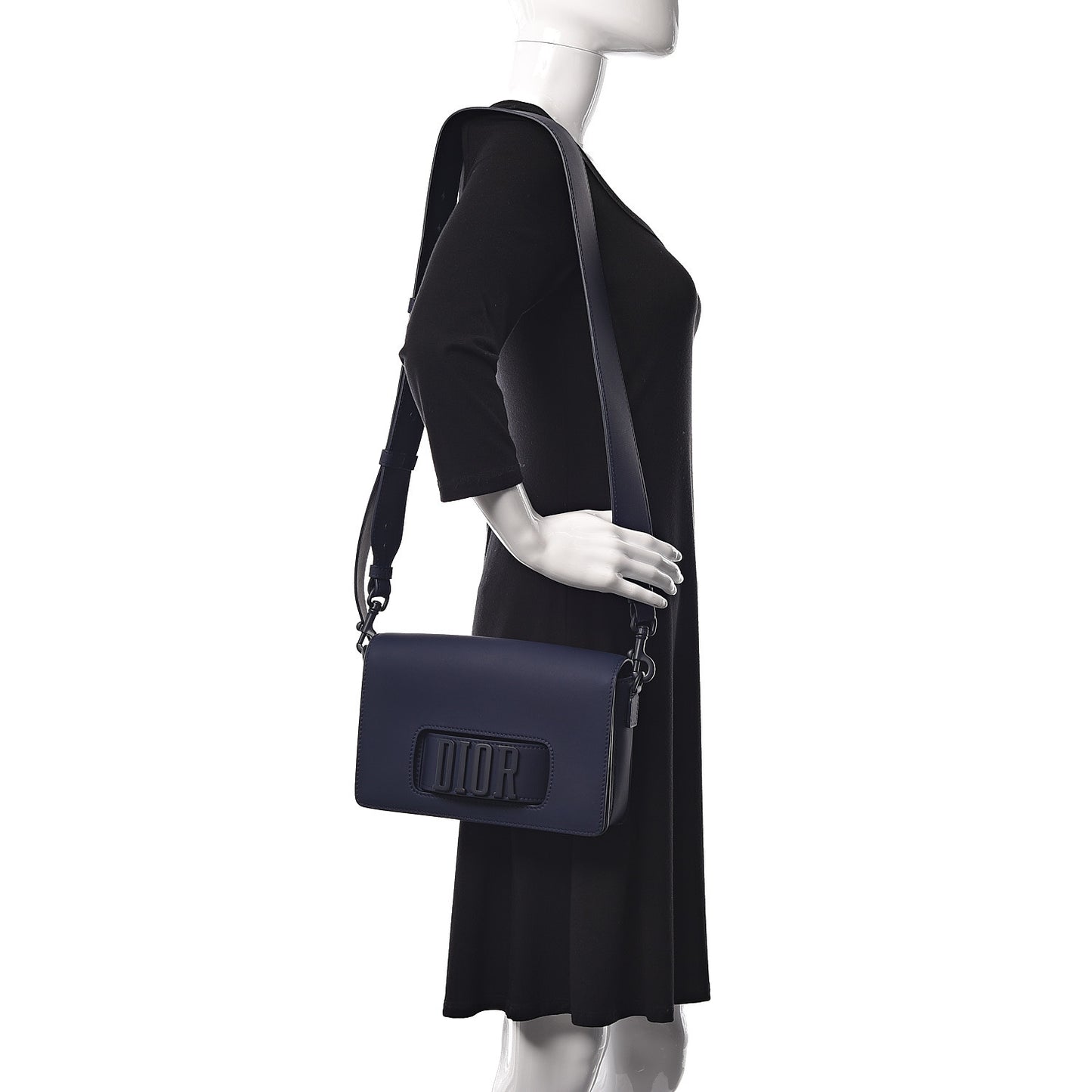 Ultra Matte Calfskin Dio(r)evolution Flap Bag Navy