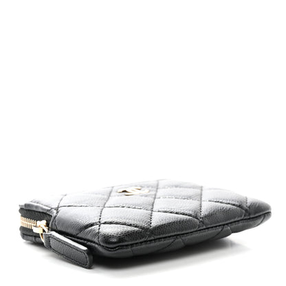 Chanel Caviar Quilted Zip Card Holder Wallet Black 4 of 8