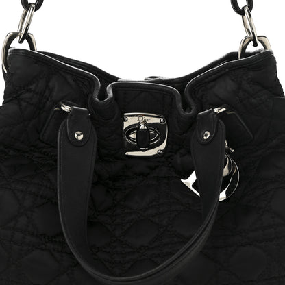 Christian Dior Nylon Cannage Charming Lock Tote Black 8 of 11