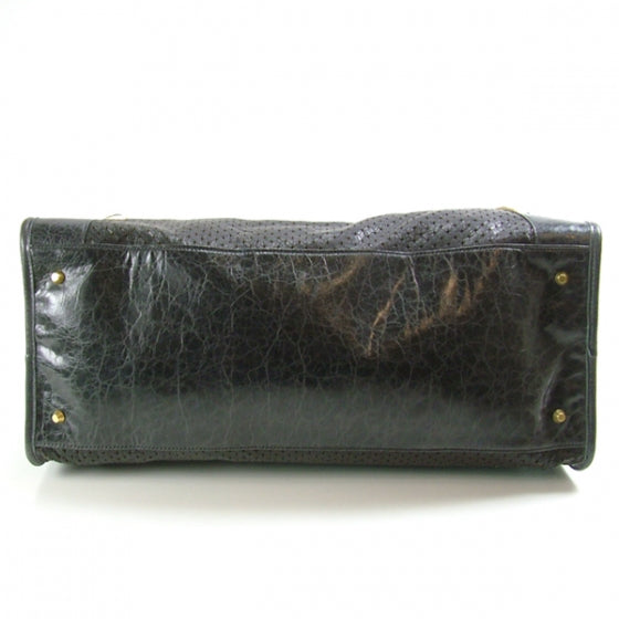 Agneau Cross Perforated Work Black