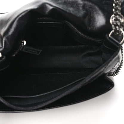 Saint Laurent Crinkled Calfskin Matelasse Monogram Medium Niki Chain Satchel Black 5 of 10