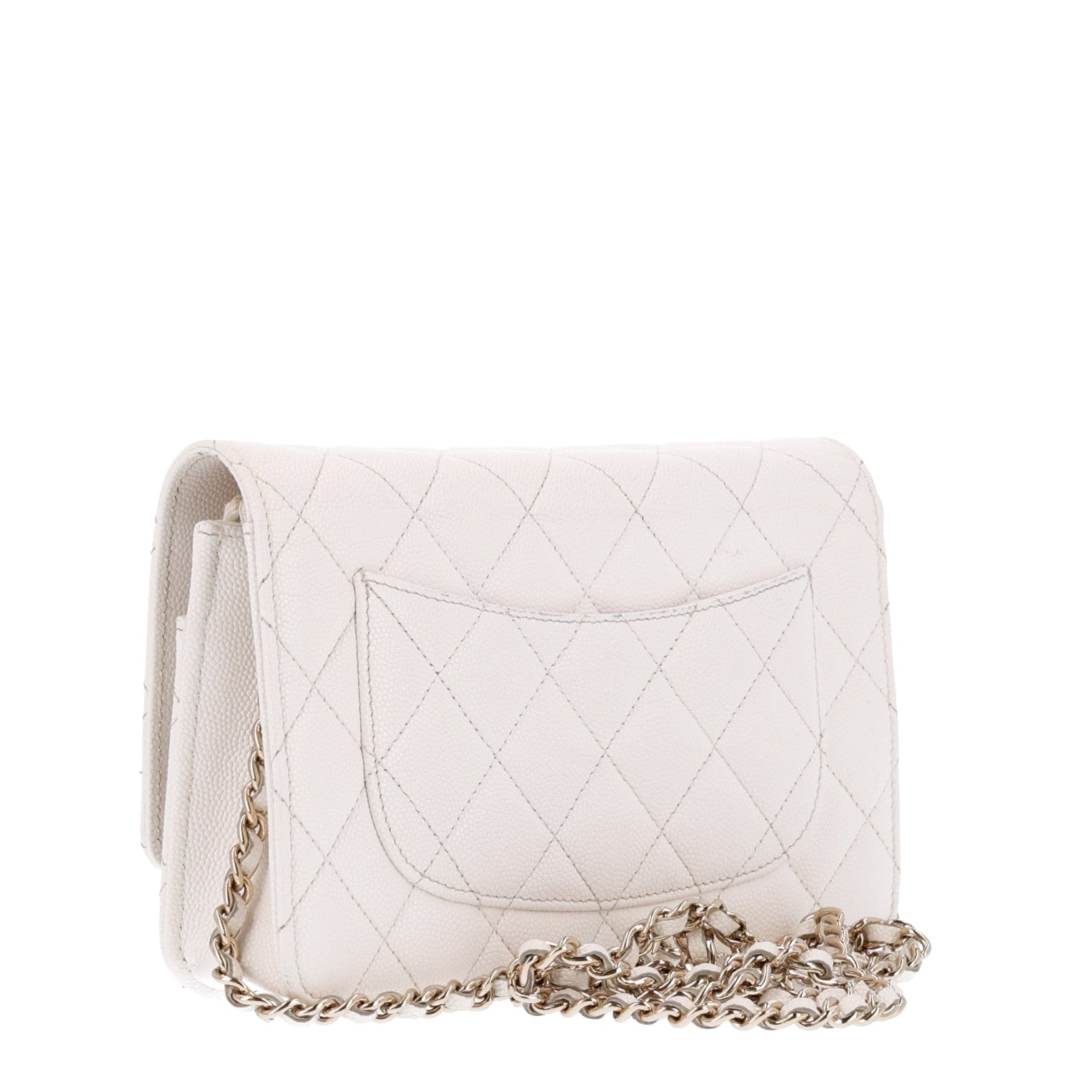 Chanel Caviar Quilted Wallet On Chain WOC White 2 of 10