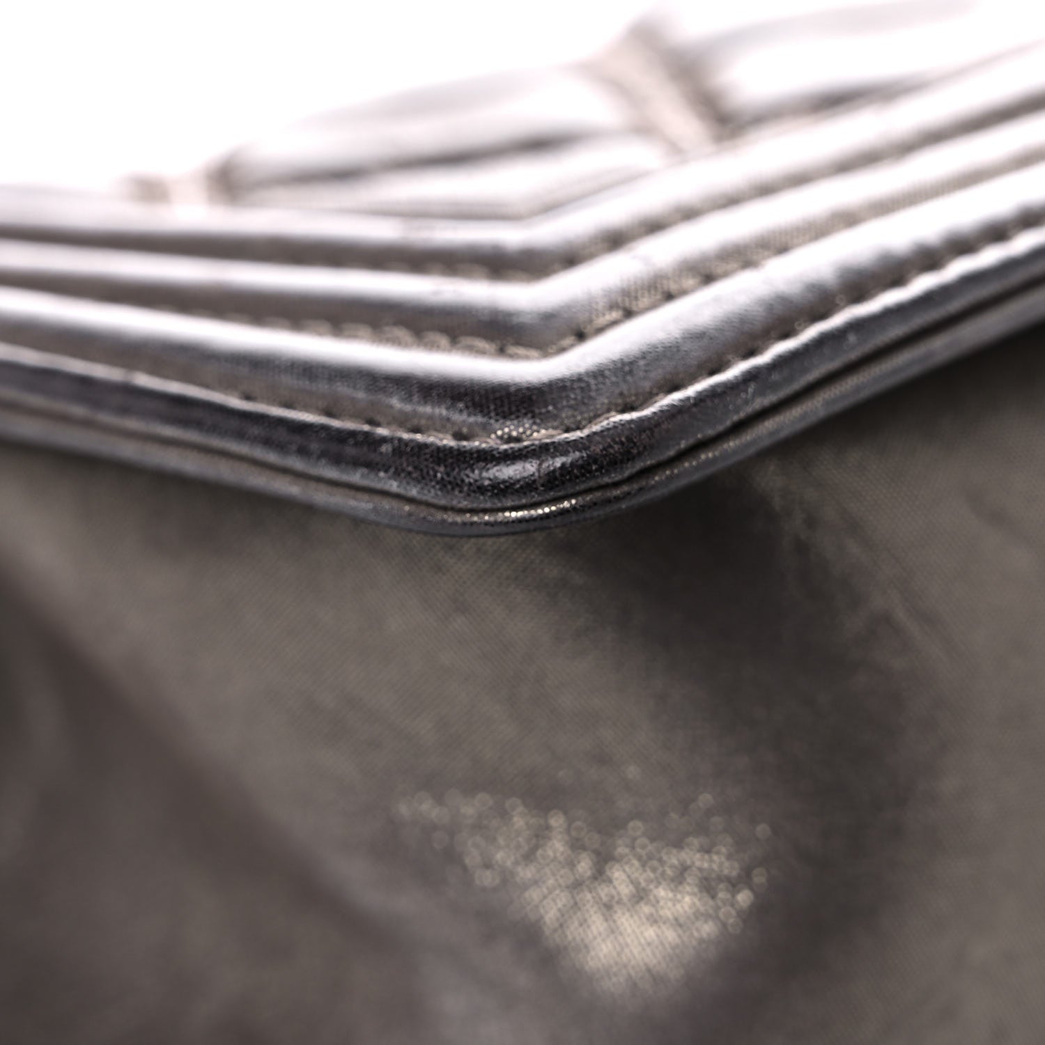 Chanel Iridescent Calfskin Double Stitch Small Boy Flap Dark Gold 5 of 23
