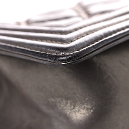 Chanel Iridescent Calfskin Double Stitch Small Boy Flap Dark Gold 5 of 23
