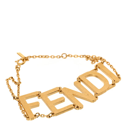 Fendi Metal Logo Bracelet Gold 1 of 6