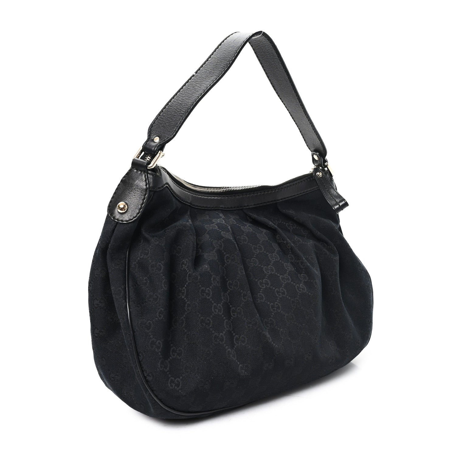 Gucci Monogram Medium Sukey Hobo Black 2 of 12