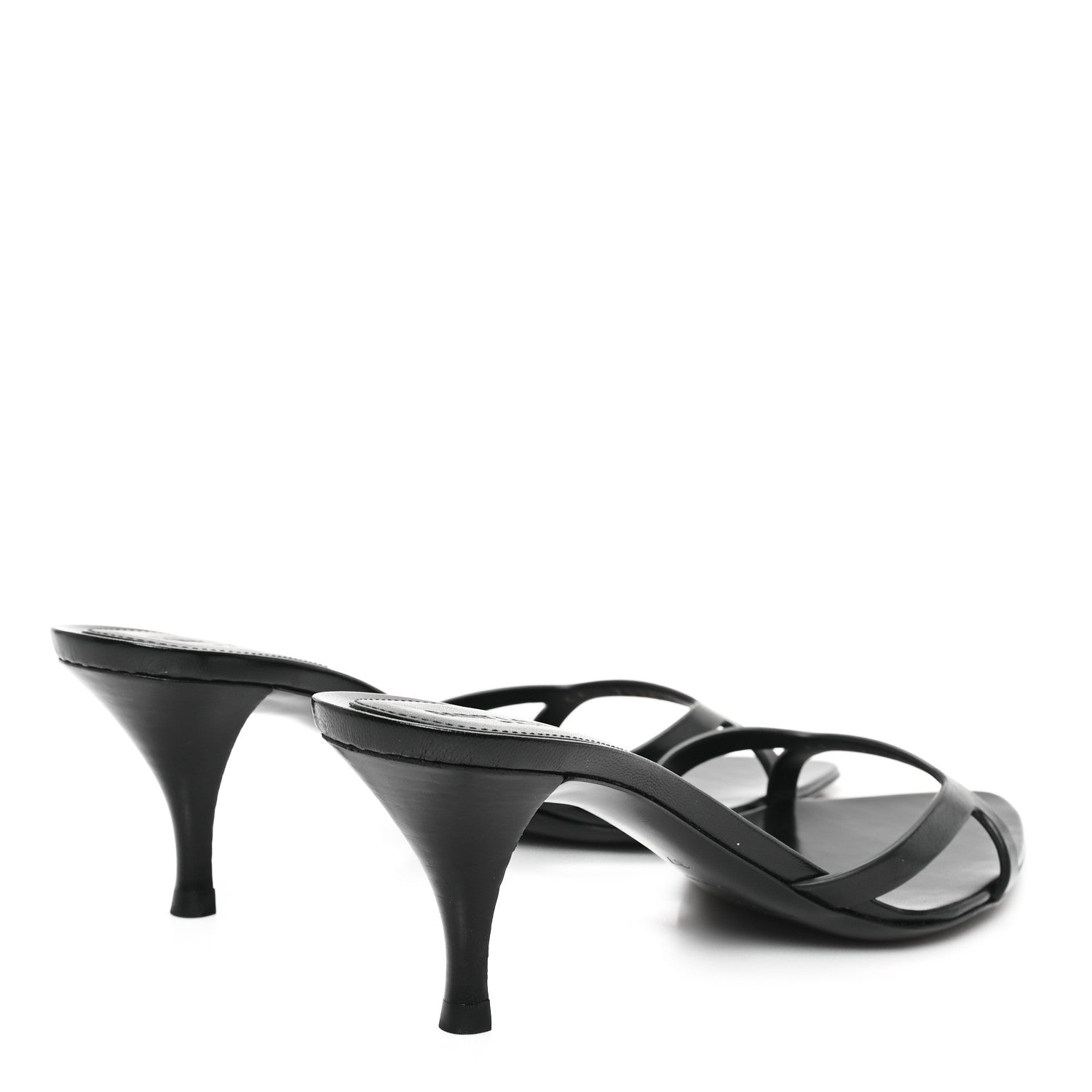 Saint Laurent Calfskin Maine Liscio Carla 60 Mules 37 Black 5 of 10