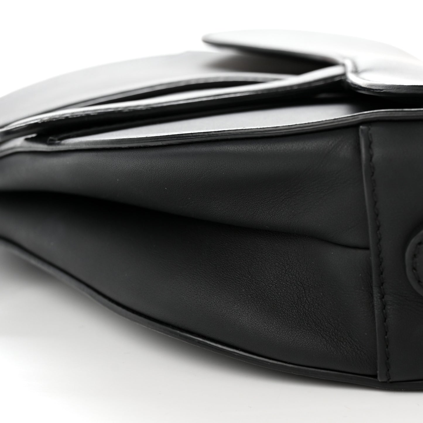 Ultra Matte Calfskin Saddle Bag Black