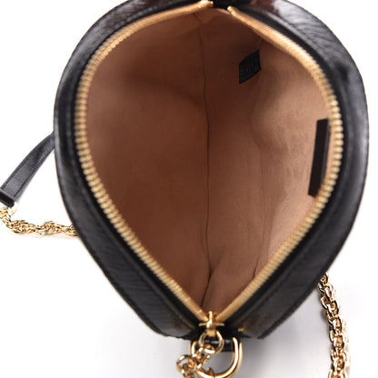 Gucci Suede Patent Web Mini Ophidia Round Shoulder Bag Black 5 of 10