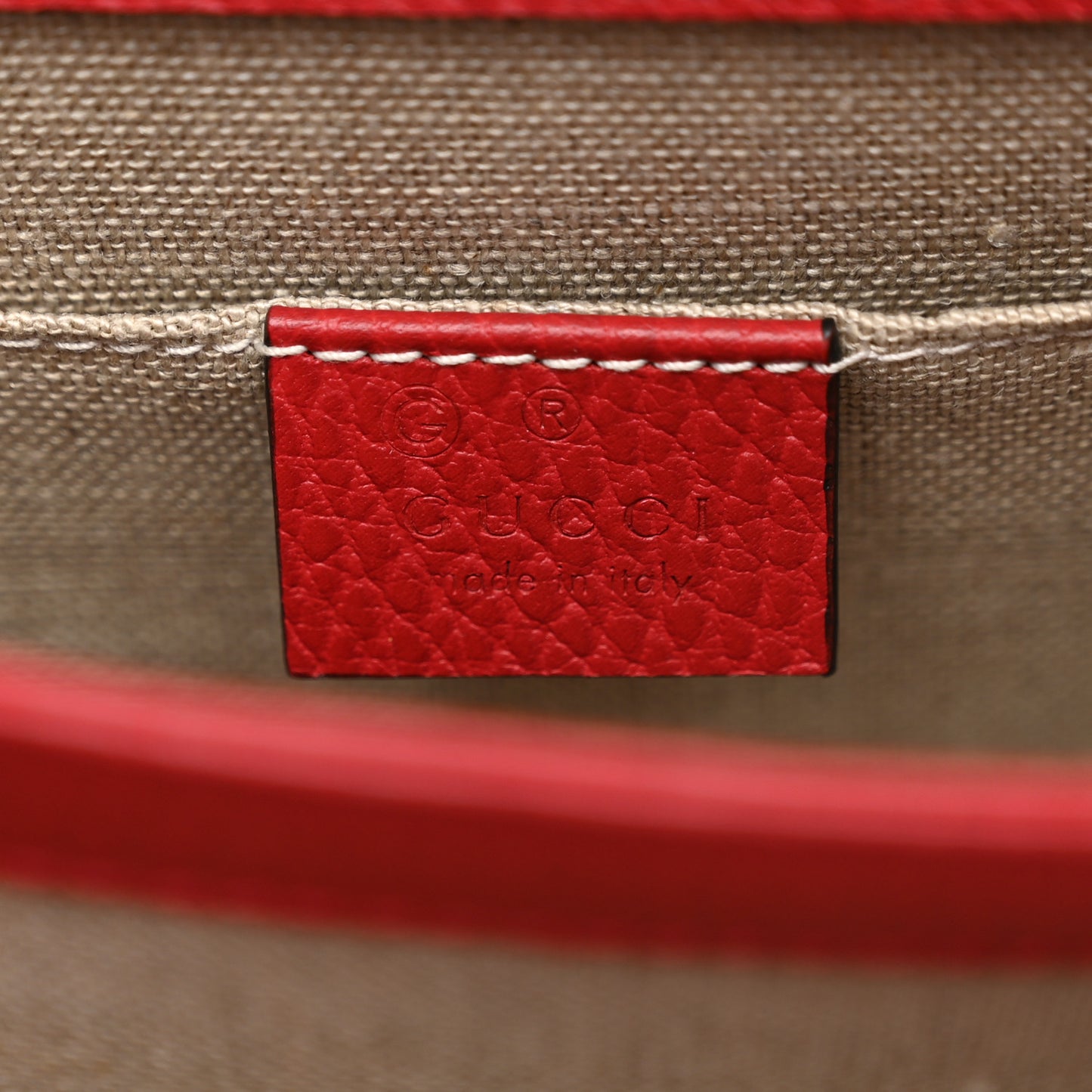 Dollar Calfskin Small Interlocking G Shoulder Bag Red