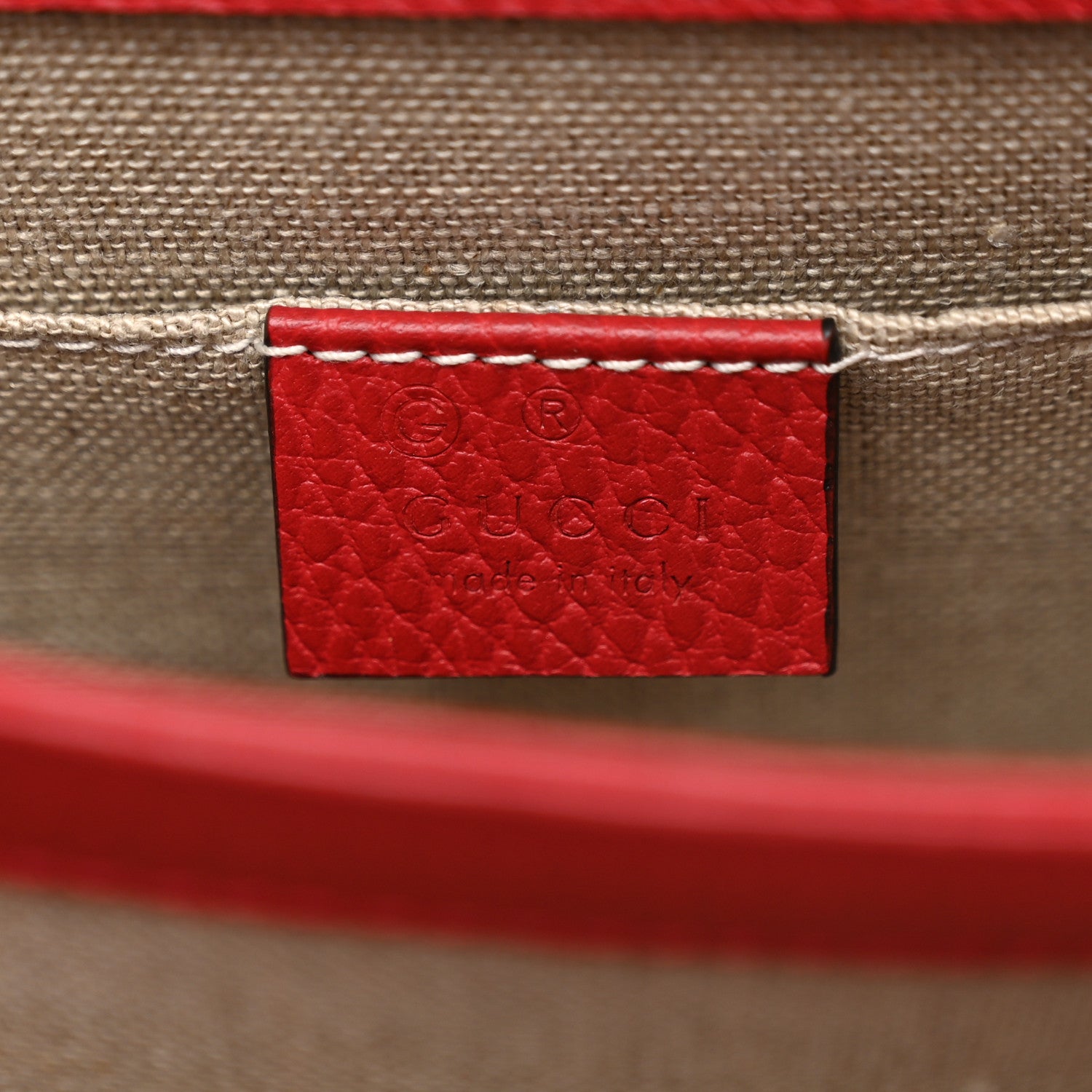 Gucci Dollar Calfskin Small Interlocking G Shoulder Bag Red 6 of 11