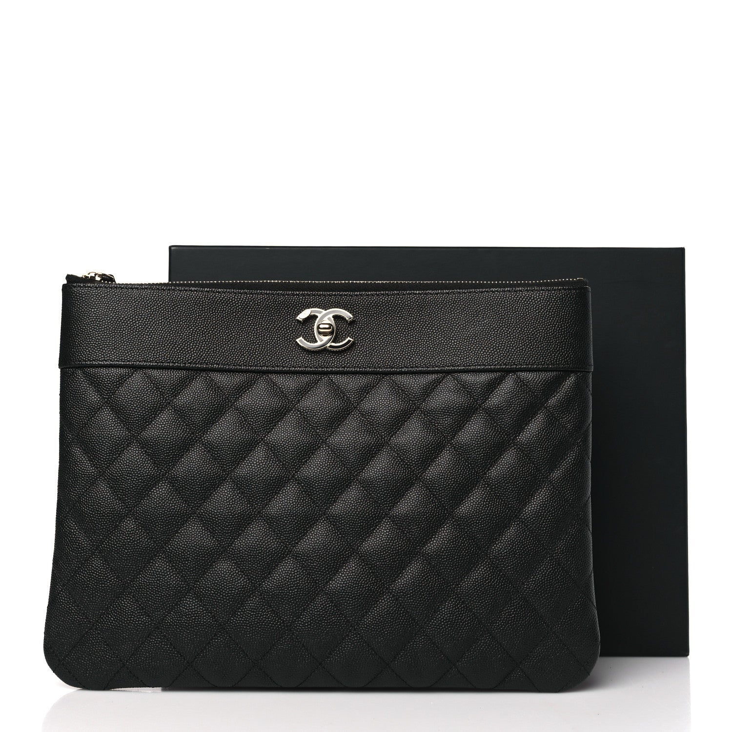Chanel Caviar Quilted Medium Vintage Mademoiselle Cosmetic Case Black 11 of 11