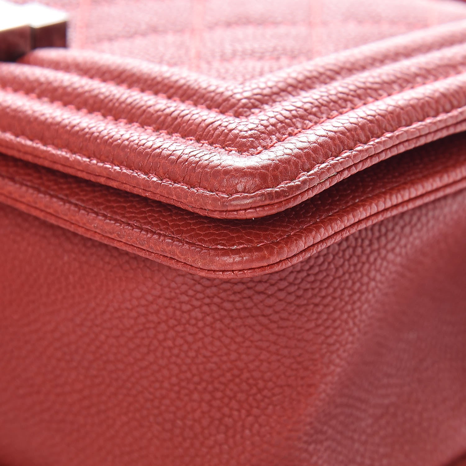 Chanel Caviar Quilted Small Boy Flap Dark Red 9 of 12