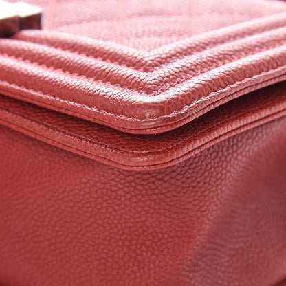 Chanel Caviar Quilted Small Boy Flap Dark Red 9 of 12
