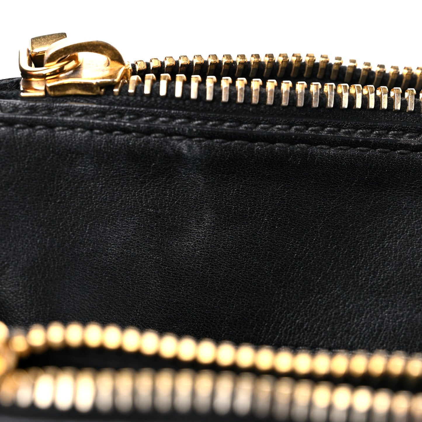 Soft Calfskin Double Zip Shoulder Bag Black