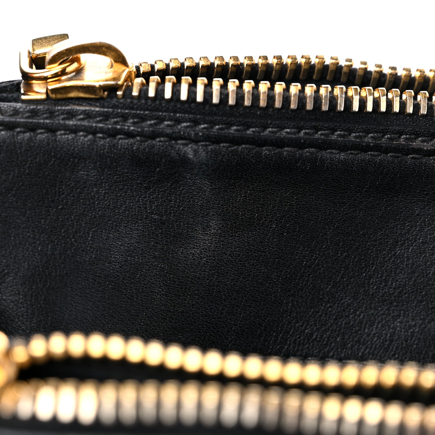 Prada Soft Calfskin Double Zip Shoulder Bag Black 13 of 15