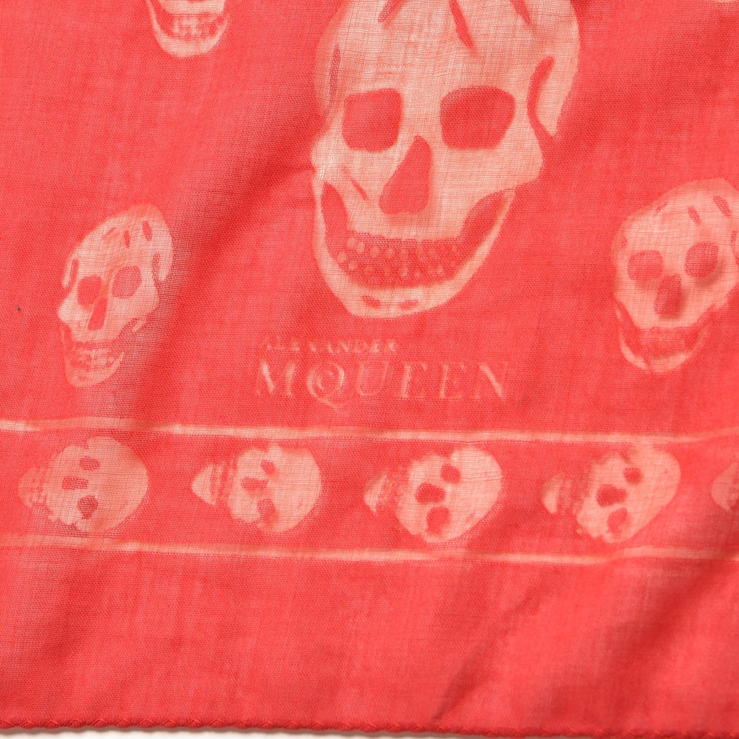 Cotton Viscose Skull Scarf Red