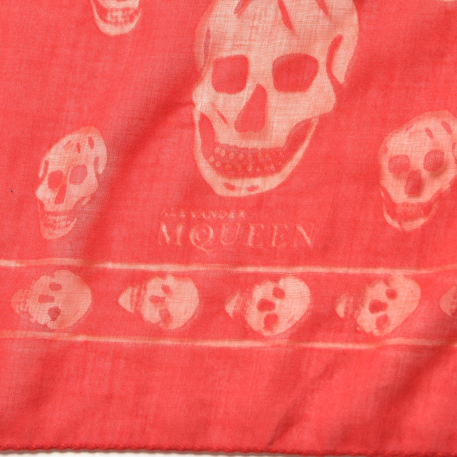 Alexander McQueen Cotton Viscose Skull Scarf Red 5 of 6
