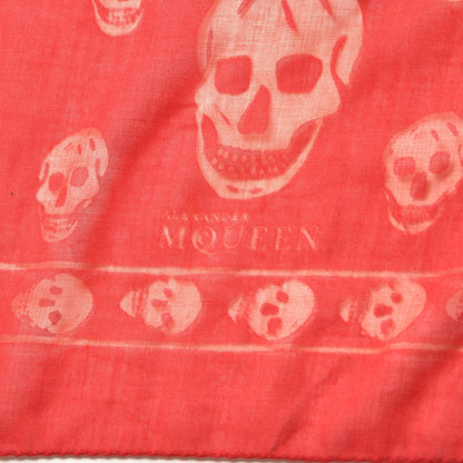 Alexander McQueen Cotton Viscose Skull Scarf Red 5 of 6