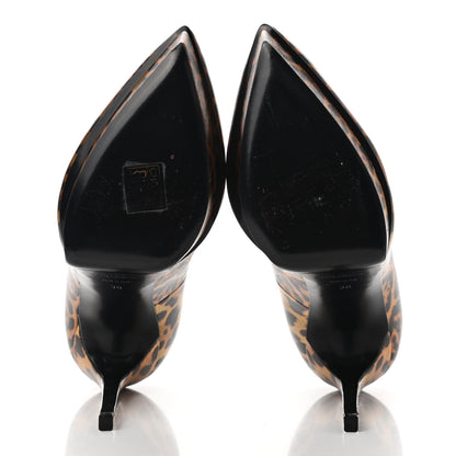 Saint Laurent Leopard Lame Double Cat Janis 105 Pumps 38 6 of 9