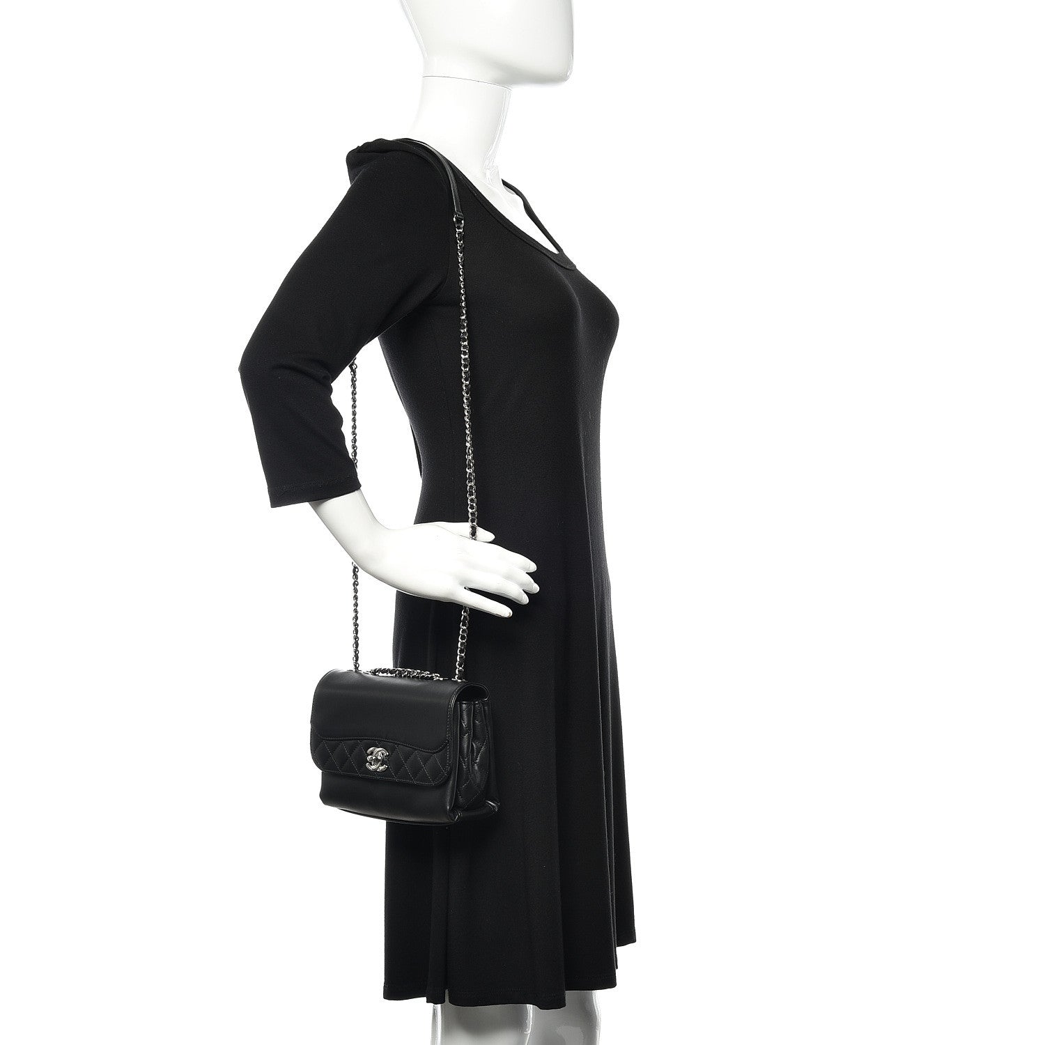 Chanel Calfskin Mini Tramezzo Flap Black 2 of 12