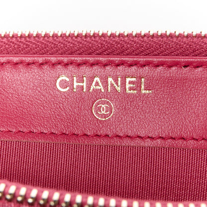 Chanel Caviar Quilted CC Filigree Clutch With Chain Red 8 of 14