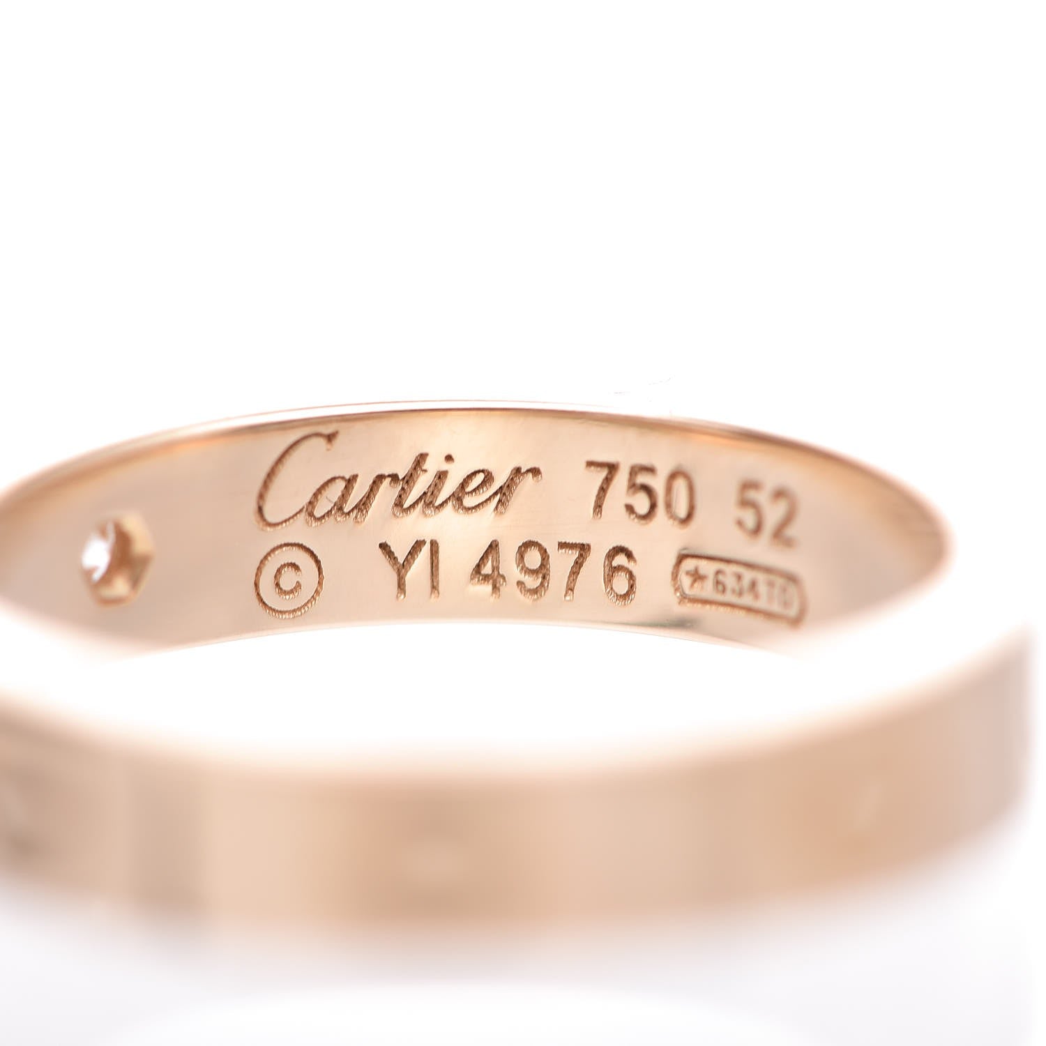 Cartier 18K Yellow Gold Diamond 4mm LOVE Wedding Band Ring 52 6 4 of 5
