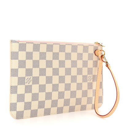 Louis Vuitton Damier Azur Neverfull MM GM Pochette Rose Ballerine 3 of 7