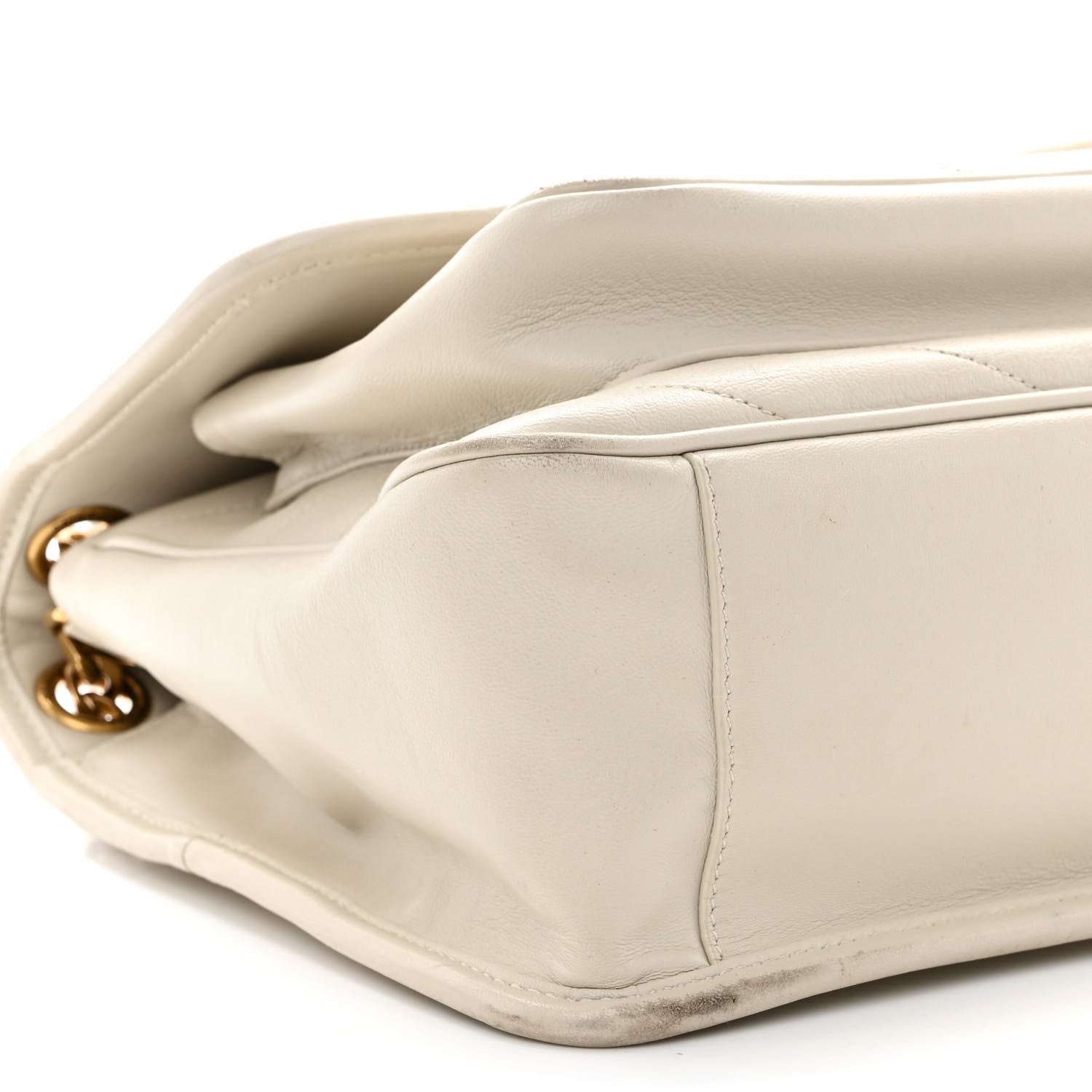 Saint Laurent Lambskin Matelasse Monogram Medium Niki Chain Satchel Ivory 8 of 19
