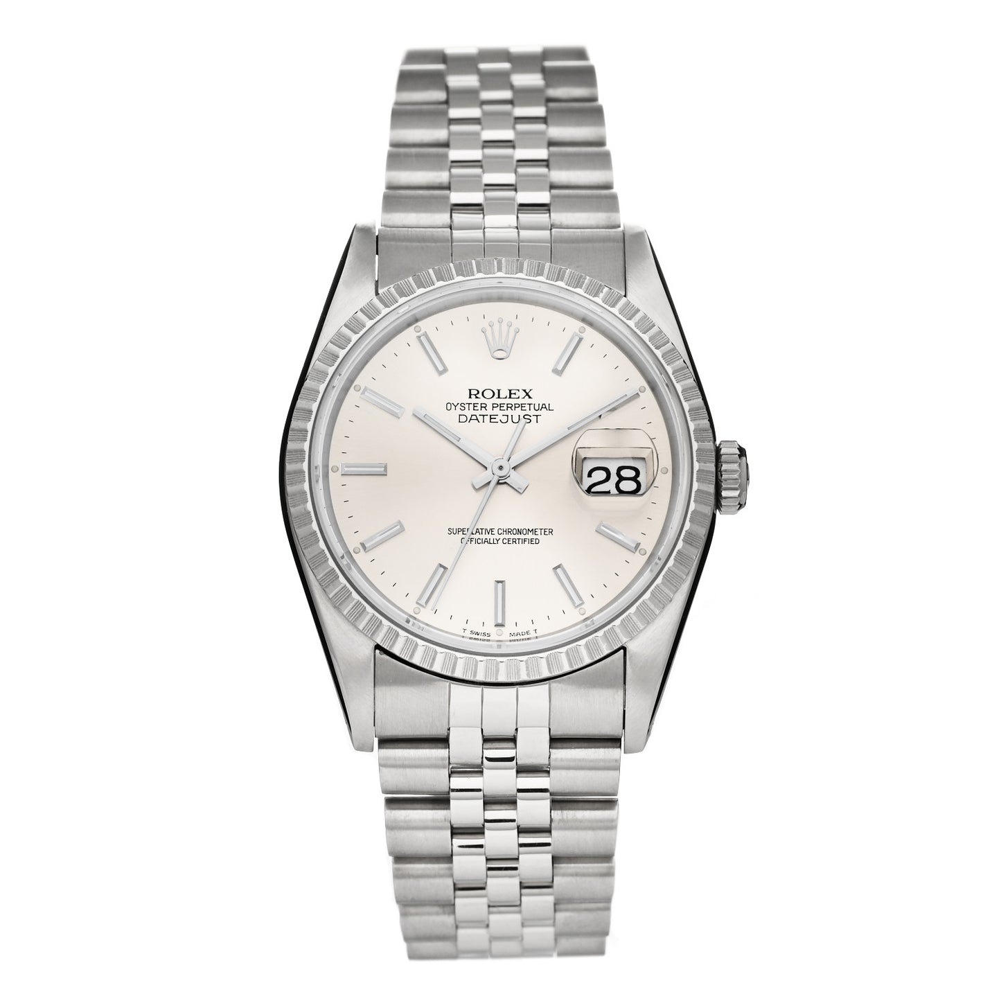 Stainless Steel 36mm Oyster Perpetual Datejust Watch Silver 16220