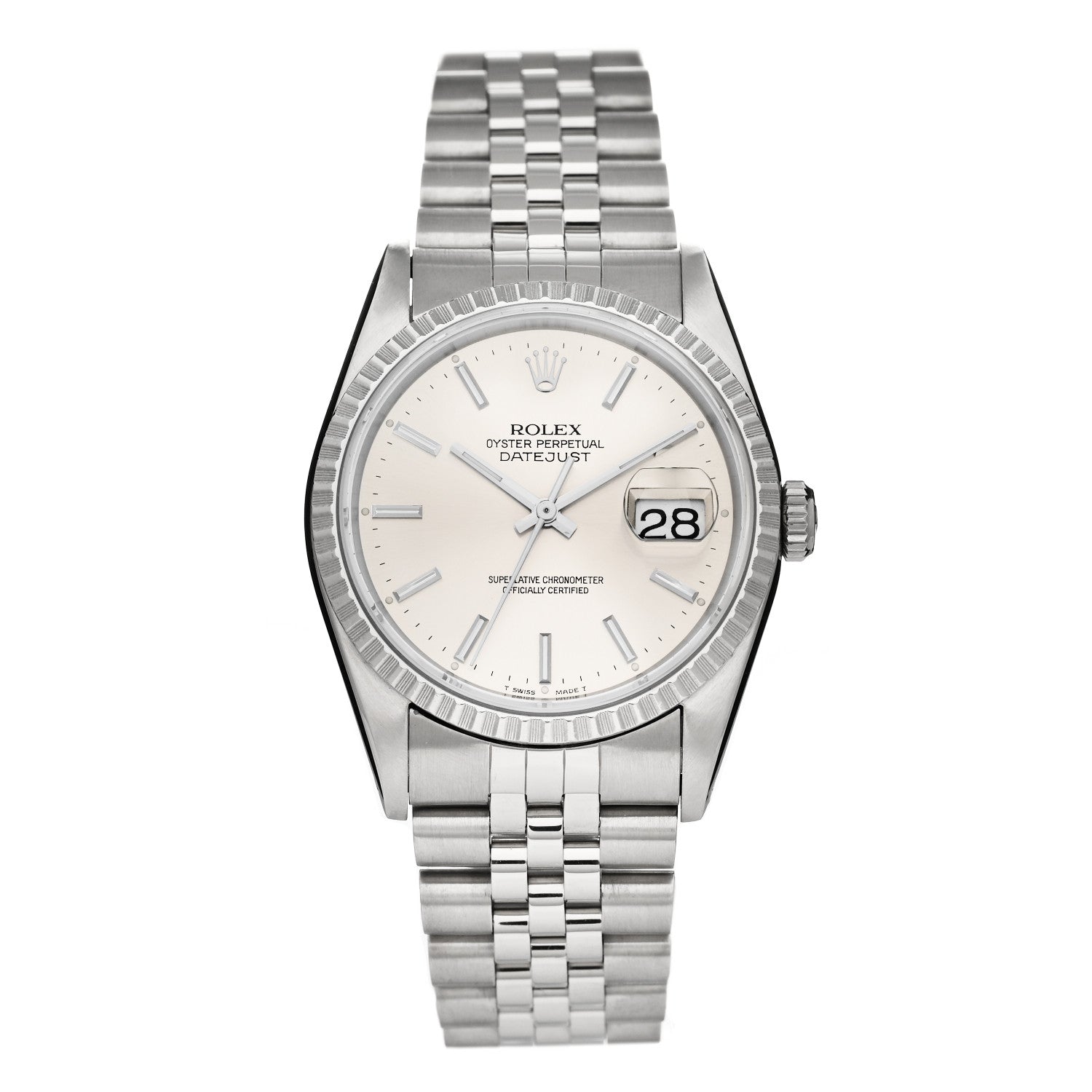 Rolex Stainless Steel 36mm Oyster Perpetual Datejust Watch Silver 16220 1 of 4