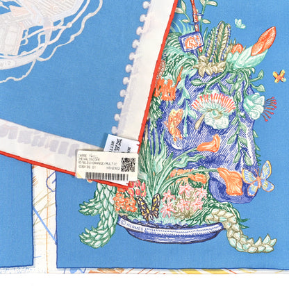 Hermes Silk Chevaloscope Scarf 90 Bleu Orange Multicolor 3 of 4