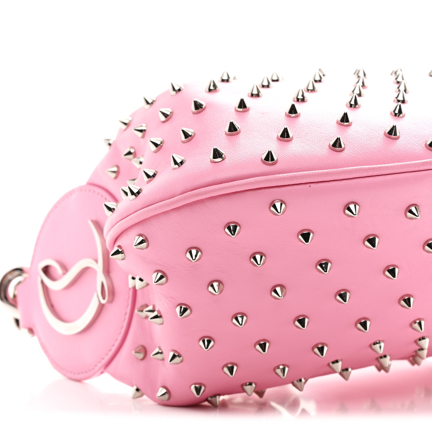 Christian Louboutin Calfskin Studded Le 54 Shoulder Bag Calipso 9 of 11