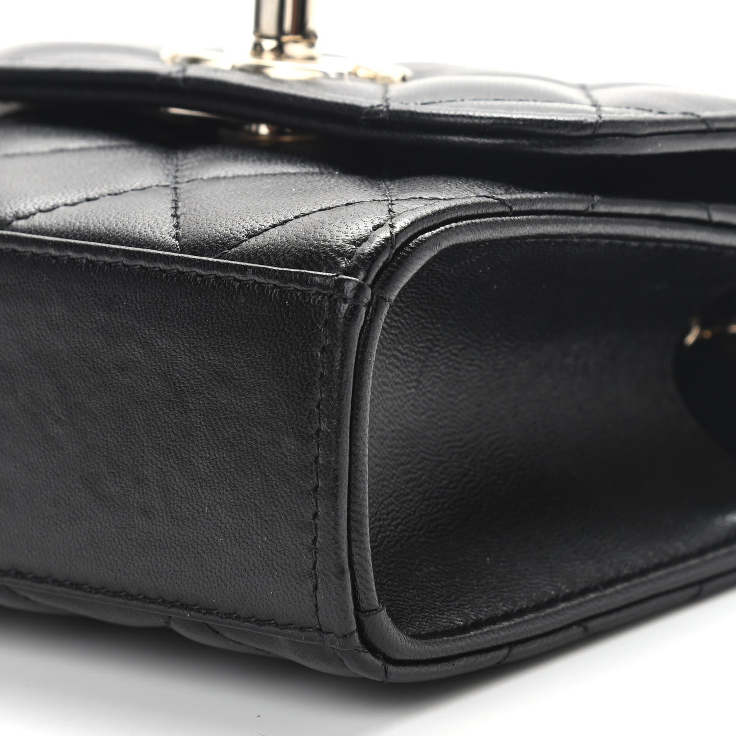 Chanel Lambskin Quilted Mini Trendy CC Chain Wallet Black 10 of 11