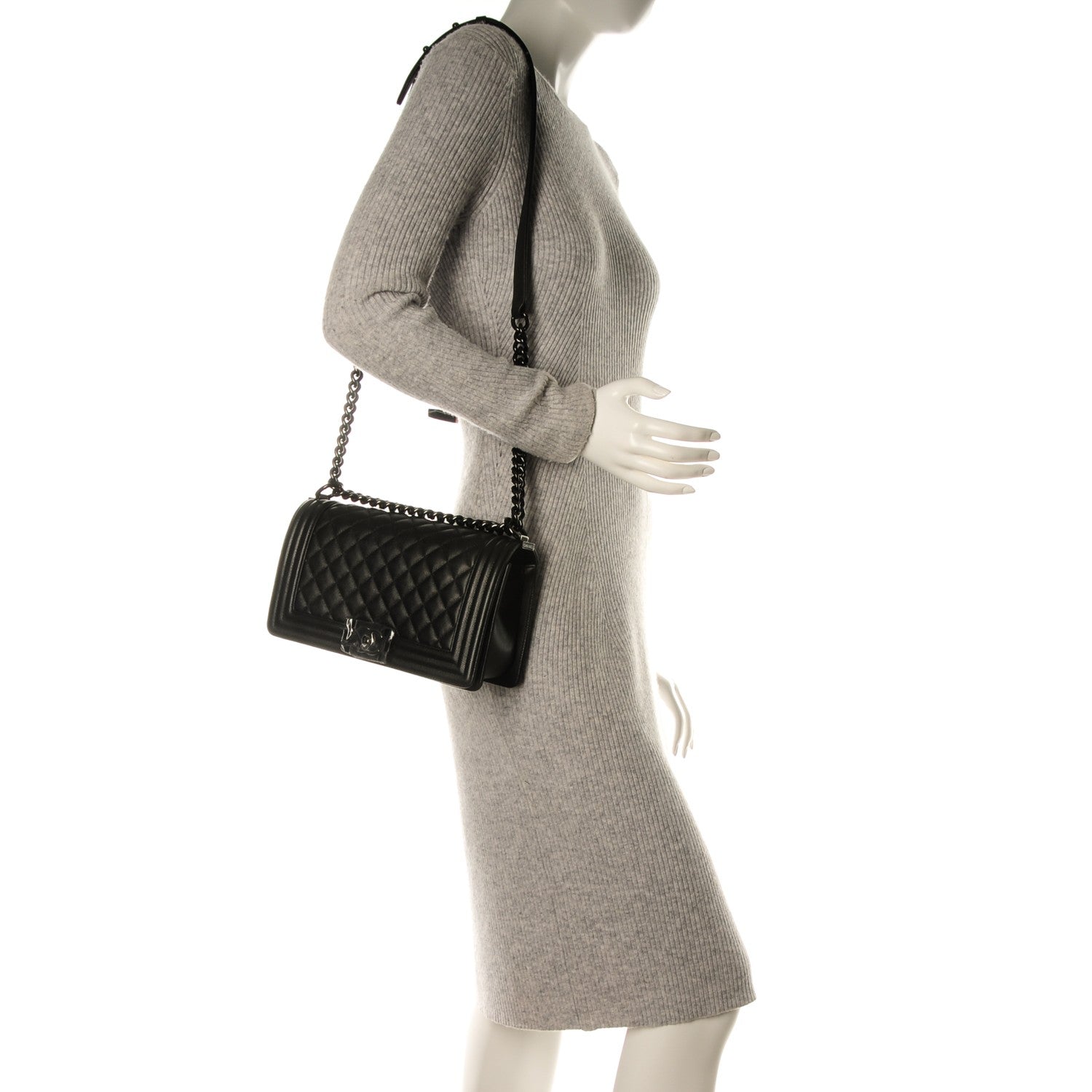 Chanel Caviar Quilted Medium Boy Flap So Black 2 of 7