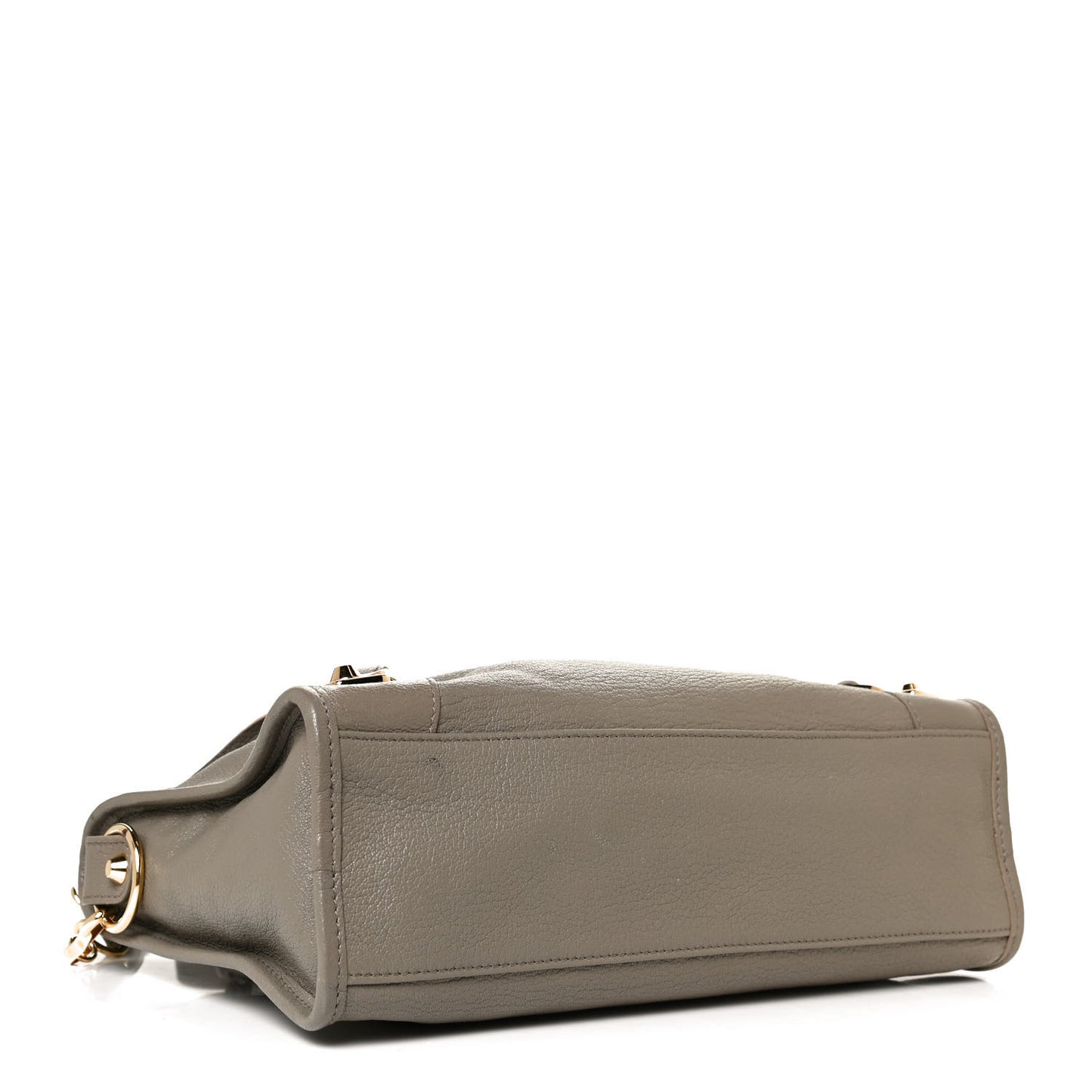 Chevre Gold Metallic Edge Hardware S City Gris Taupe