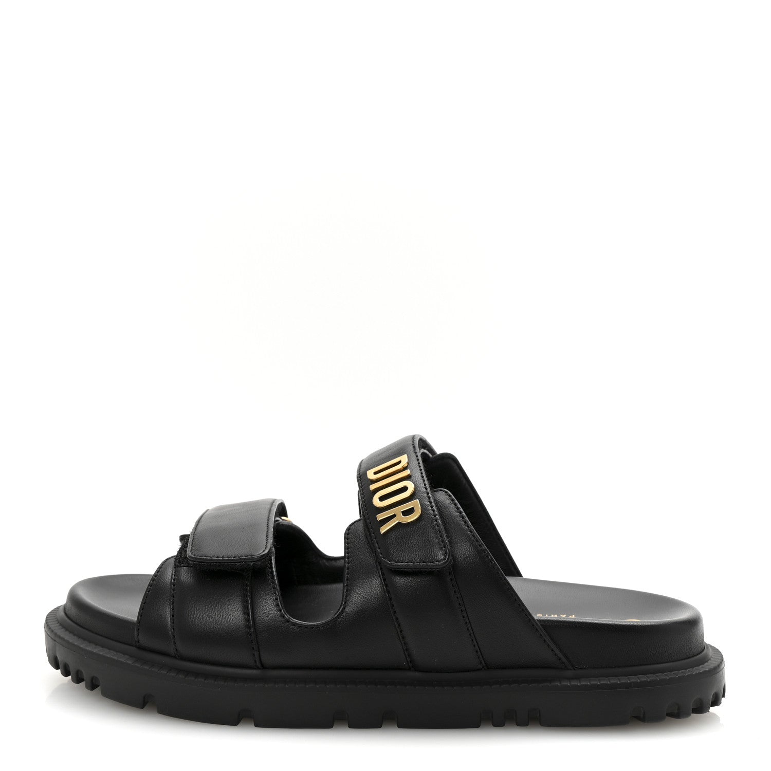 Christian Dior Lambskin Dioract 10mm Slide Sandals 36 Black 1 of 9