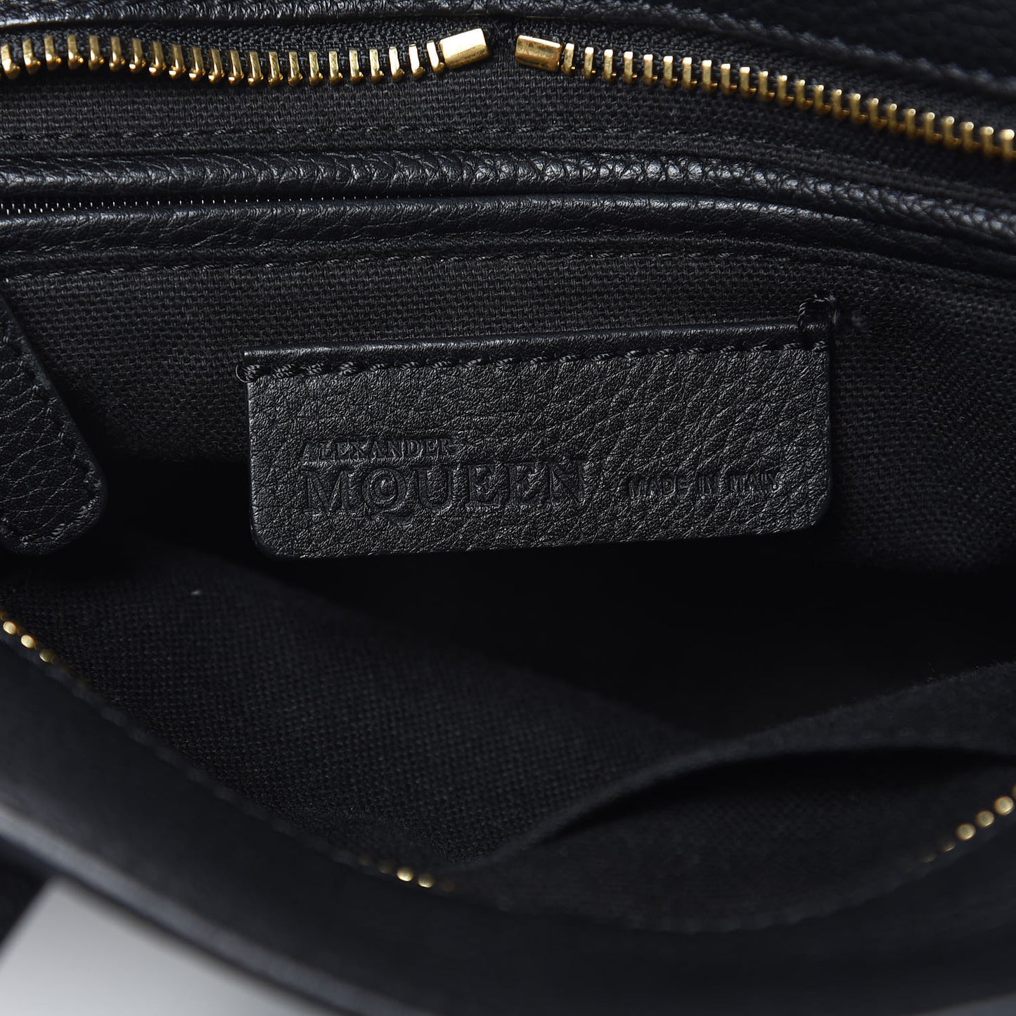 Pebbled Calfskin Mini Padlock Tote Black