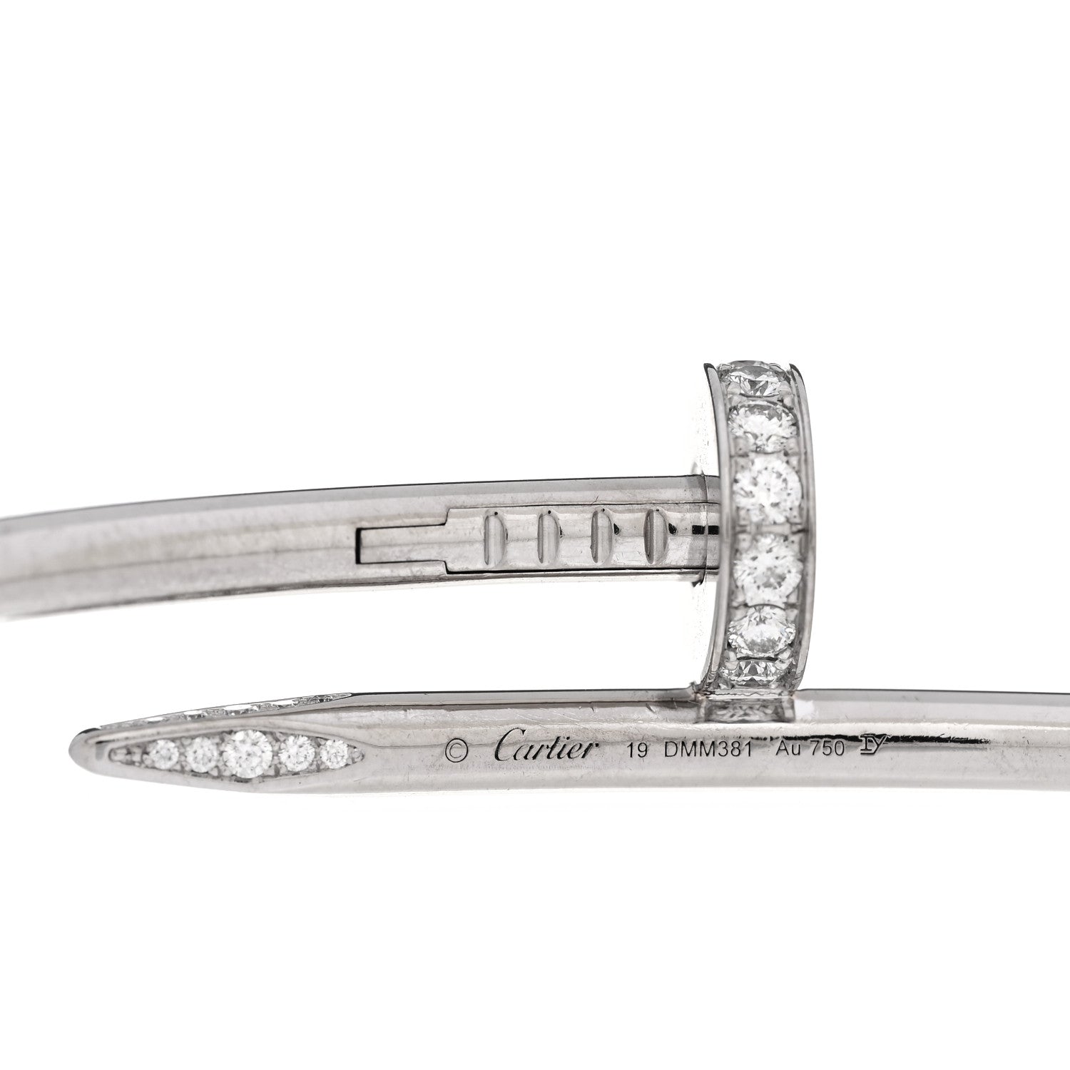 Cartier 18K White Gold Diamond Juste Un Clou Bracelet 19 3 of 3