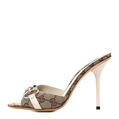 Gucci Monogram Horsebit Sandals 7 White 1 of 8