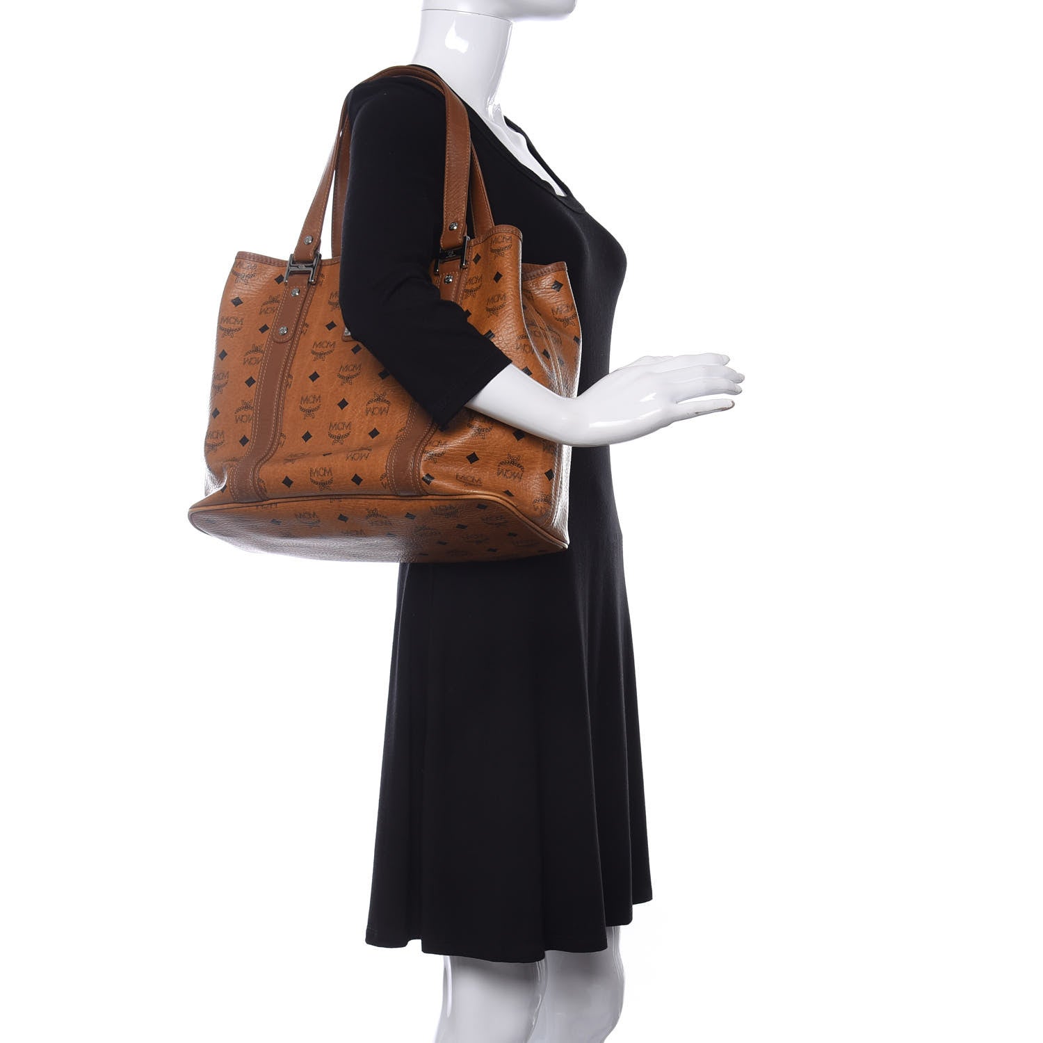 MCM Visetos Shopping Tote Cognac 2 of 18
