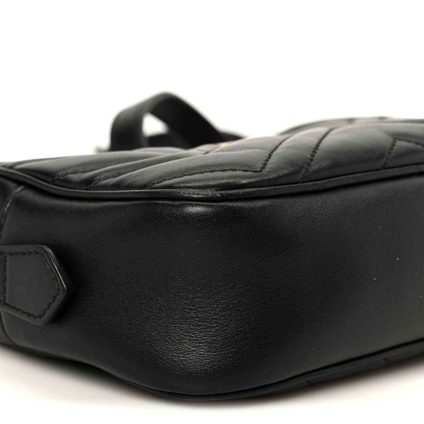Calfskin Matelasse Mini GG Marmont Chain Shoulder Bag Black