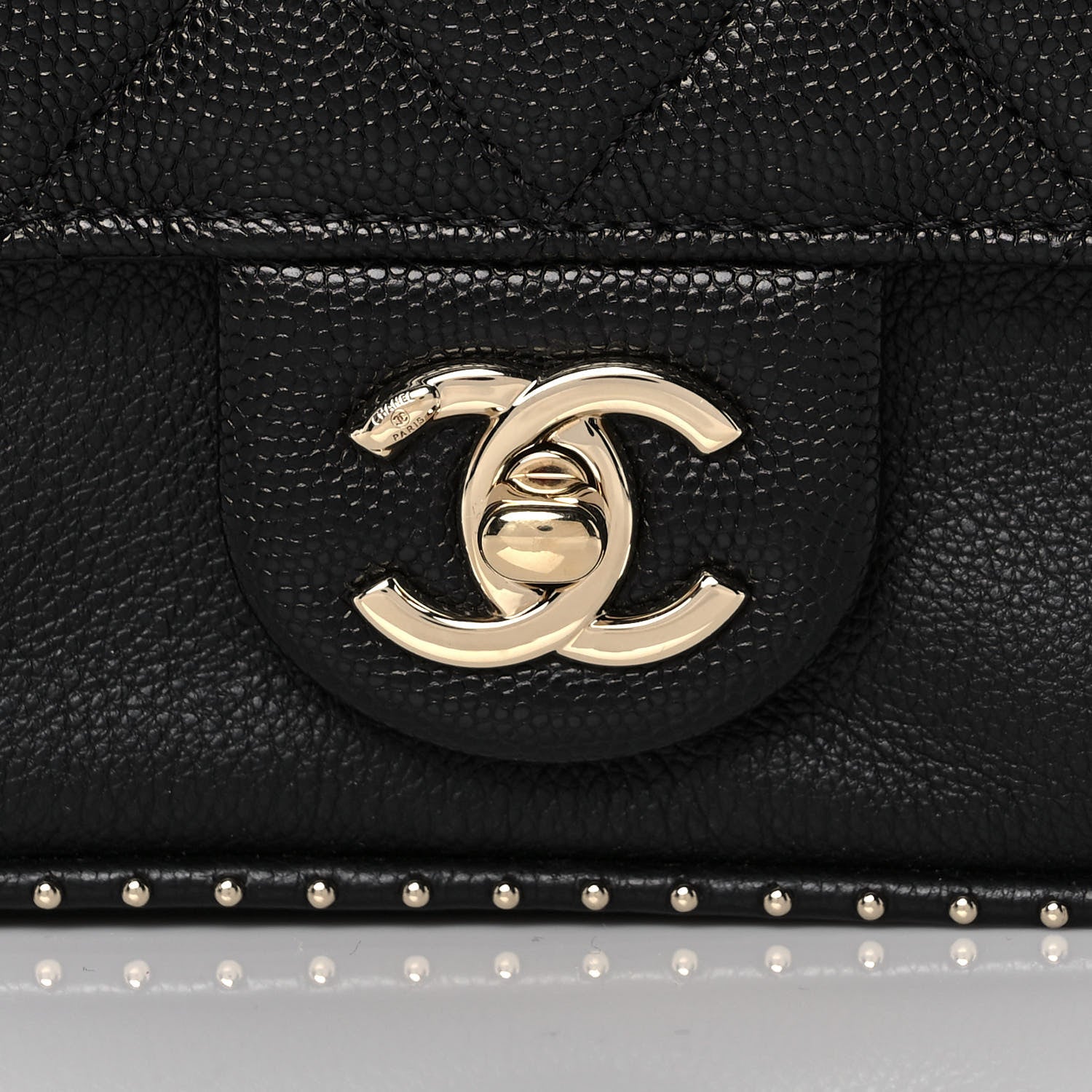 Chanel Caviar Quilted Studded Flap Waist Bag Black 8 of 11