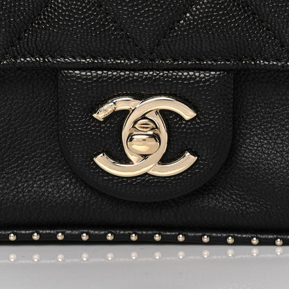 Chanel Caviar Quilted Studded Flap Waist Bag Black 8 of 11